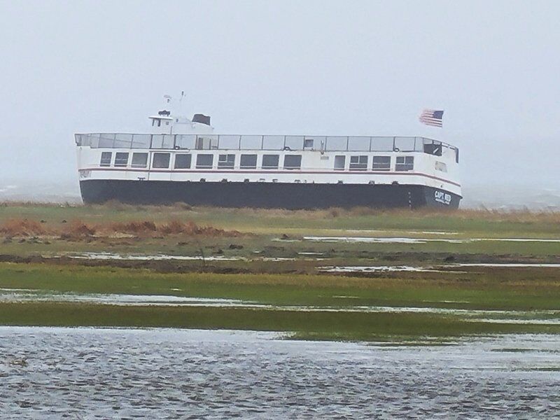 Ex-Haverhill assistant harbormaster's 105-foot-long tour boat breaks free from mooring, is trapped at Joppa Flats